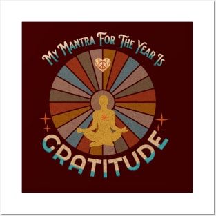 Gratitude Grateful Thankful New Year Resolution Unisex T shirt Posters and Art